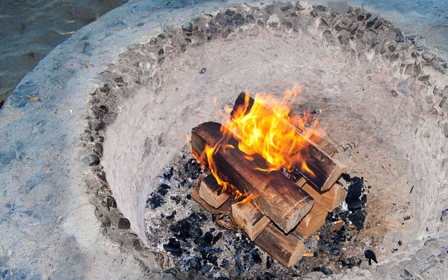 Fire pit in a hole