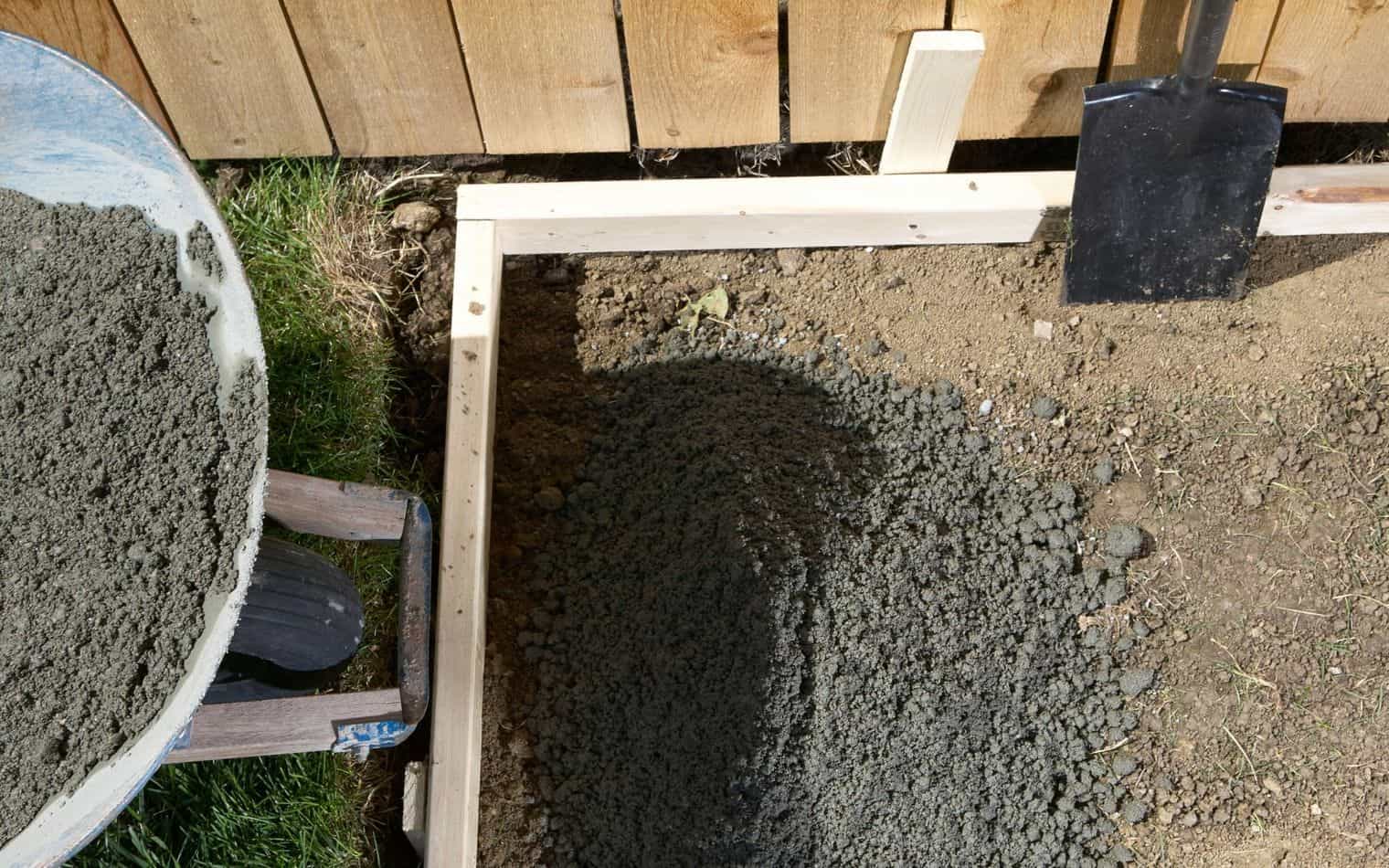Pour Concrete in Backyard