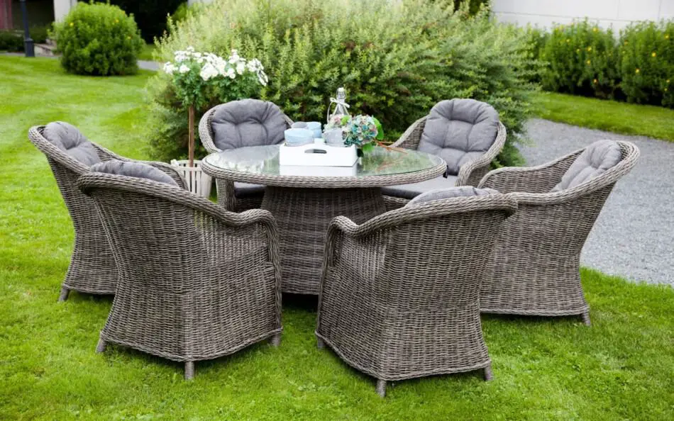 Patio furniture on the grass